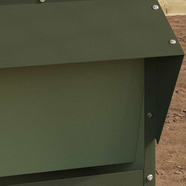 vidaXL Hühnerfütterer Olive Grün 40,5 x 45 x 41 cm Kaltgewalzter Stahl, 874667