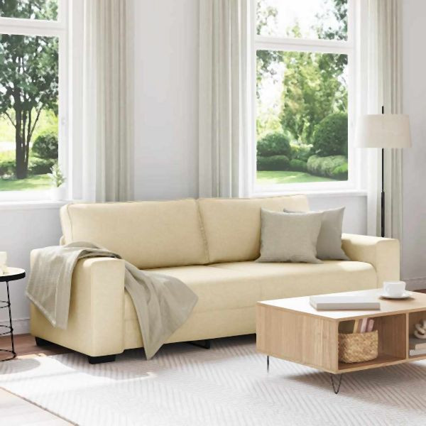 vidaXL 3-Sitzer-Sofa Creme 180 cm Abmessung Stoff, 4105183