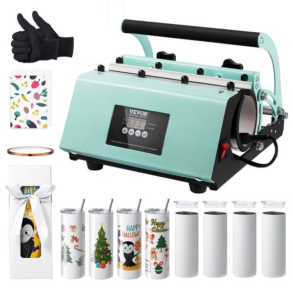 VEVOR Tumbler-Hitzepresse und Sublimationsbecher, mit 8 Stück 20 oz Blanko-Bechern, Tassenpresse für 11-30 oz, 30OZKBJSHBTZ1F1VGV2