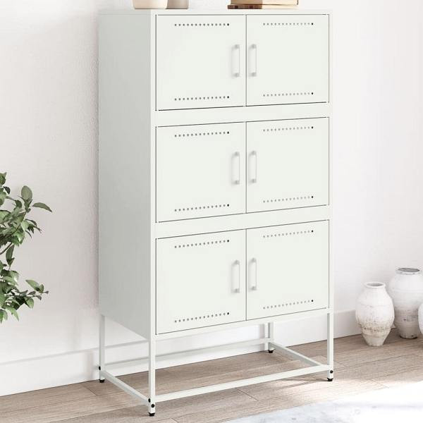 vidaXL Sideboard Weiß 68,5x38,5x123,5 cm Stahl, 846493, 8721102633768