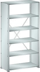 LISTA Grundregal L1006 (BxTxH) 1000x500x2000mm 160kg, Diagonalkreuz verzinkt, Farbe: Lichtgrau, 50.302.020