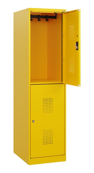 C+P Doppelstöckiger Spind Evolo PLUS, 2 Fächer, 1530x400x500mm, 1023/1023, Zylinderschloss, 0493005-12 S10065