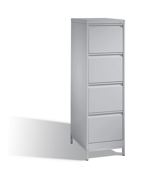 C+P Hängeregistraturschrank Acurado, H1357xB433xT590mm, Farbe: Weißaluminium, Griffleiste, 12434-311 S10110