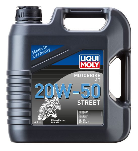 LIQUI MOLY Motoröl Motorbike 4T 20W-50 Street, Kanister Kunststoff, VE: 4 Liter, 1696