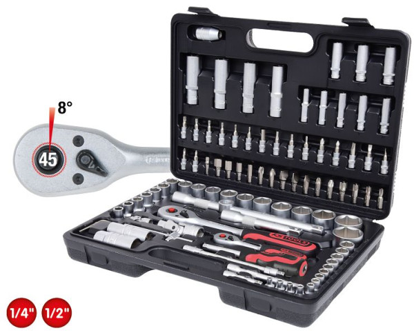 KS Tools 1/4"+1/2" Steckschlüssel-Satz, 96-teilig, 917.0796