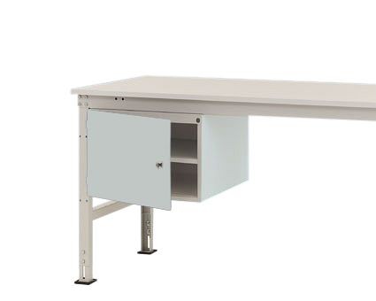 Manuflex Gehäuse-Unterbau UNIVERSAL Stationär, Nutzhöhe 300 mm mit 1 Tür links angeschlagen, für Tischtiefe 1000 mm, Lichtgrau, ZB4715.7035