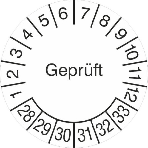 Stein HGS Prüfplaketten mit Jahresfarbe (6 Jahre), Ø 20 mm, 2028-2033, 31.c7018-28