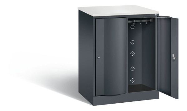 C+P Garderobenschrank Resisto, H1077xB772xT540mm, Farbe: Schwarzgrau, 8271-272 S10057