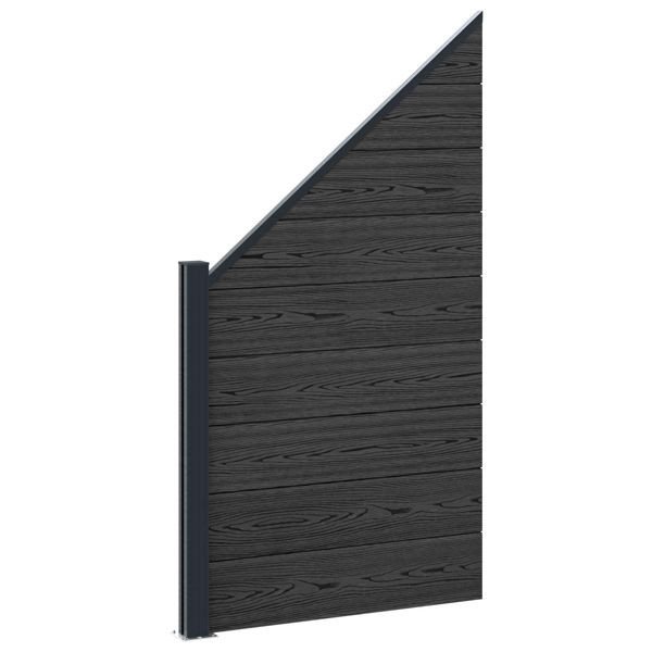 vidaXL Zaunelement WPC und Aluminium Schwarz, 42039063