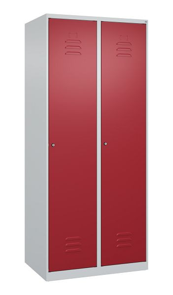 C+P Umkleidespind Classic PLUS mit Mitteltrennwand, 2 Abteile, 1850x800x500mm, 7035/3003, Zylinderschlösser, 080000-22F S10027