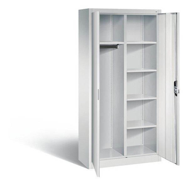 C+P Akten-/Garderobenschrank Acurado, H1950xB930xT400mm, Farbe: Lichtgrau, Muldengriff, 5 OH, 9260-30 S10098