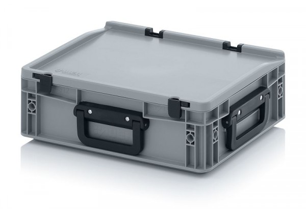Auer Eurobehälter Koffer 3G 1 Griff auf der Längsseite, 2 Griffe auf der Stirnseite, LxBxH: 40 x 30 x 13,5 cm, ED 43/12 3G