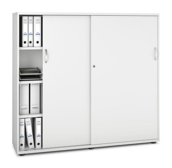 Deskin Schiebetürenschrank MULTI MODUL-PRO, Dekor weiß, B 1600 x H 1500 x T 420 mm, 352246