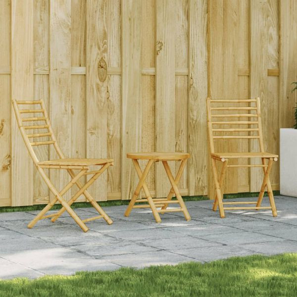 vidaXL 3-teilig Bistro-Set Bambus, 3278533, 8721102608544