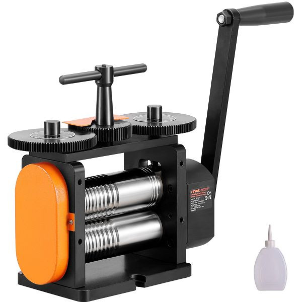 VEVOR 3 in 1 Handwalzwerk Maschine 57 mm, Einstellbare Dicke von 0 bis 5,5 mm, für Platin / K-Gold / Messing / Aluminium, SHYYPJ3H157M2T9N9V0