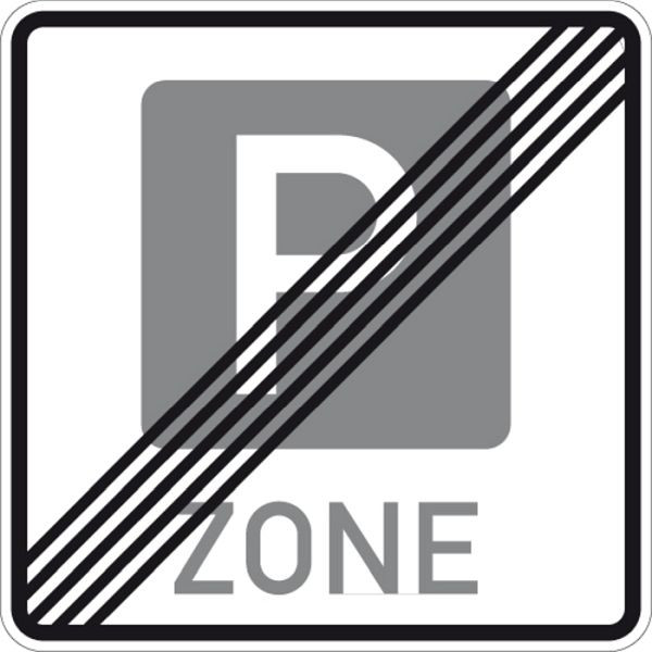 Stein HGS Ende einer Parkraumbewirtschaftungszone Nr. 314.2, 600x600mm /RA2/Alform, 314.2-122