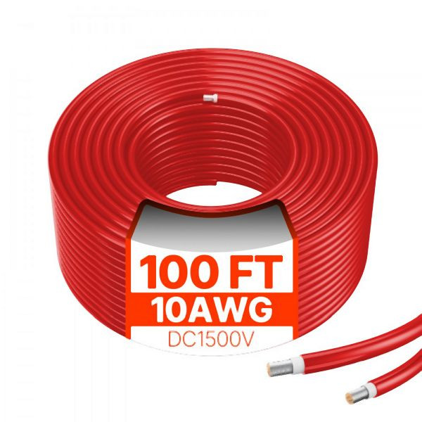 VEVOR 30,48m Solarkabel Solarpanel-Verlängerungskabel 10AWG IP67 PV Kabel rot, TYNDCBYZXDX1RIW1QY3
