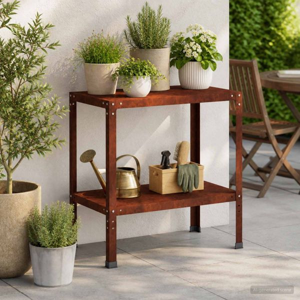 vidaXL Pflanztisch 60 x 50 x 80 cm Wetterfeststahl Rostoptik, 8014896