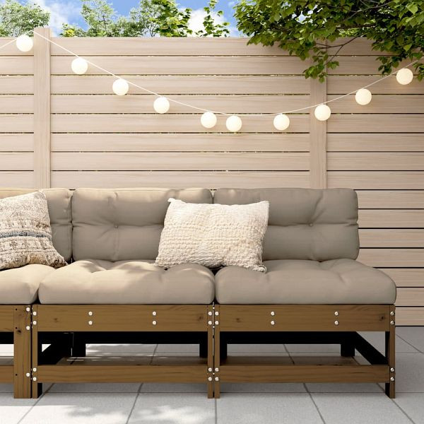 vidaXL Garten-Mittelsofas 2 Stück Honigbraun Massivholz Kiefer, 825516