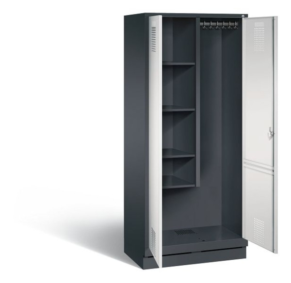 C+P Putzmittel-Spind Evolo, H1800xB810xT500mm, Farbe: Schwarzgrau / Lichtgrau, 48120-02 S10130