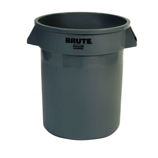 Stein HGS Abfallcontainer -BRUTE- Rubbermaid 75,7 Liter, grau, mit Deckel, weiß, 12575-03