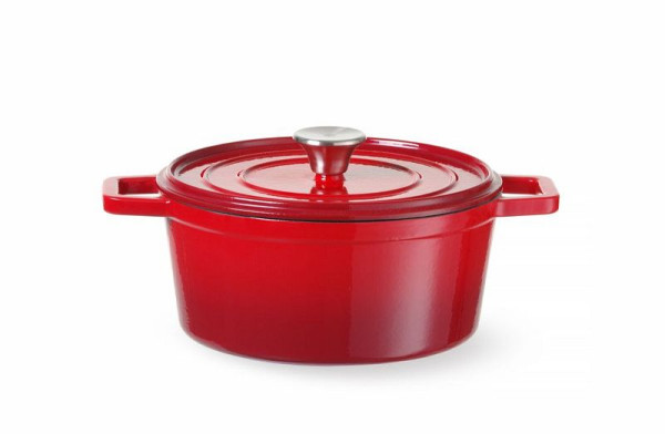 Hendi Emaillierter Gusseisentopf, 3,7L, Rot, 317 x 240 x 105mm, 626832