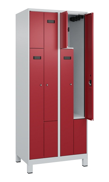 C+P Z-Spind Evolo PLUS, Füße, 4 Fächer, 1950x800x500mm, 7035/3003, Zylinderschloss, 049013-224 S10032