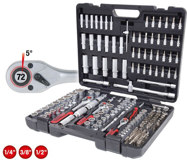 KS Tools 1/4"+3/8"+1/2" Steckschlüssel-Satz, 195-teilig, 917.0795