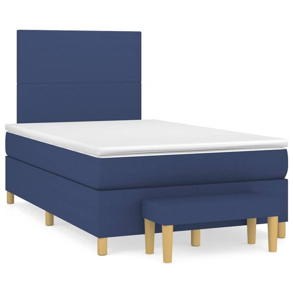 vidaXL Boxspringbett mit Matratze Blau 120x190 cm Stoff, 3270396
