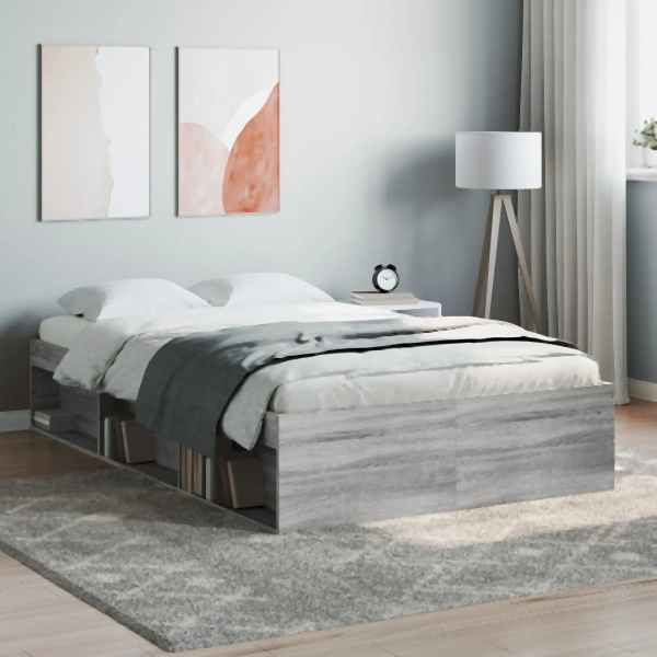 vidaXL Bettgestell Grau Sonoma 120x190 cm, 3203899, 8721012158559