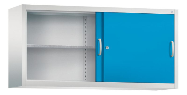 C+P Aufsatzschrank Acurado, H790xB1600xT400mm, Farbe: Lichtgrau / Lichtblau, Bügelgriff, 2 OH, 2145-09 S10016