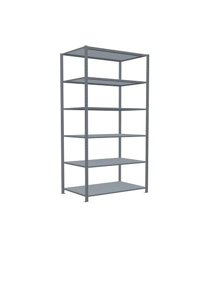Schulte Grundregal, Steckregal MULTIplus150, 2500 x 1300 x 800 mm, 6 Fachböden, Kreuzstrebe, verzinkt, 12781-130