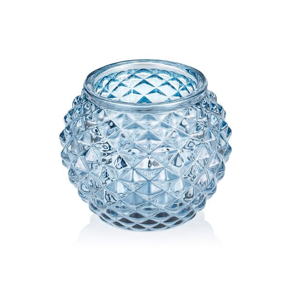 WAS Teelichtglas Ball Steel Blue YUYU, Ø 7,5 cm, Höhe 6 cm, Glas, 4116007