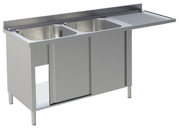 KBS Spülcenter mit Unterschrank und für Spülmaschinen, 2 Becken links, 160x70x90cm, 92022102