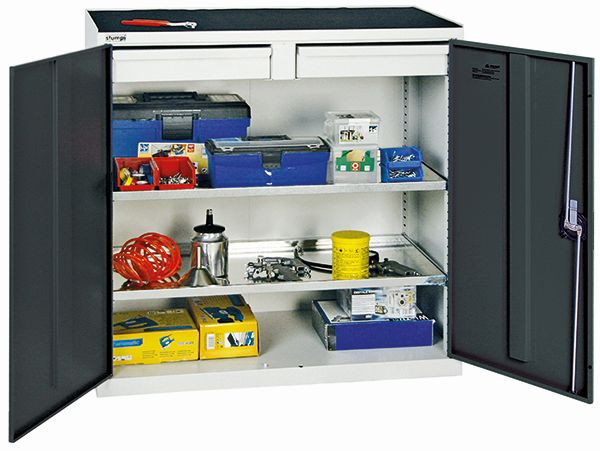 stumpf Werkzeug- und Materialschrank Serie 2000, 7035/7016, 2 Schubladen, 2 Fachböden durchgehend, 2007271