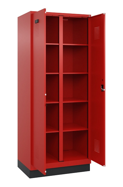 C+P Wäsche-Spind Evolo PLUS, mit Sockel, 2 Abteile, 1950x800x500mm, 3020/3020, Verschluss Zylinderschloss, 049022-22B S10052