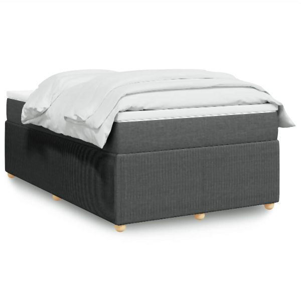 vidaXL Boxspringbett mit Matratze Dunkelgrau 120x200 cm Stoff, 3285561
