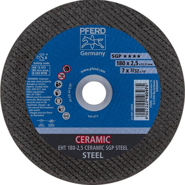 Pferd Trennscheibe EHT 180-2,5 CERAMIC SGP STEEL, VE: 25 Stück, 61318025