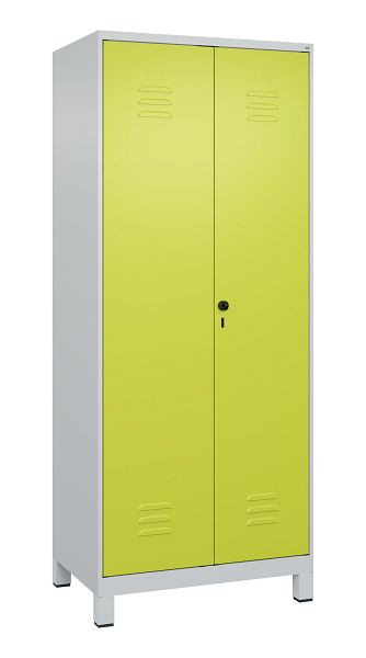 C+P Umkleidespind Classic PLUS, Doppel-Spind, Füße, 2 Abteile, 1950x800x500mm, 7035/0024, Drehriegel, 080012-22P S10016