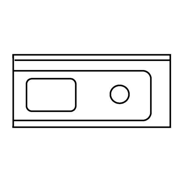 KBS Universal-Zulauftisch ohne Grundboden, 120cm Anbau rechts, Becken links, 20390013