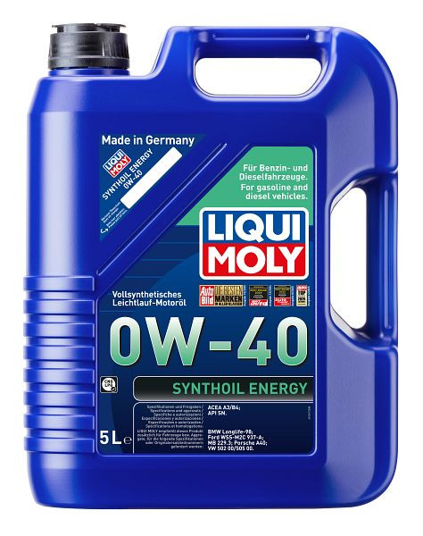 LIQUI MOLY Motoröl Synthoil Energy 0W-40, Kanister Kunststoff, VE: 5 Liter, 1361