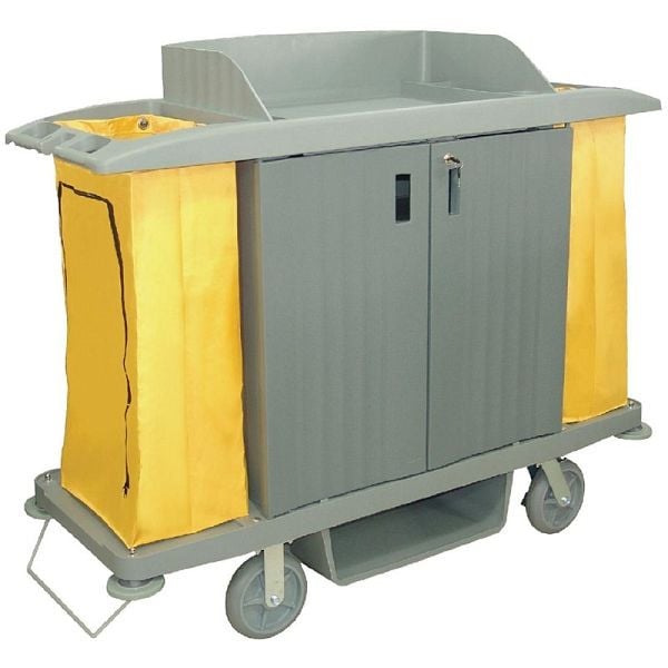 Jantex Reinigungswagen mit 2 Säcken und Türen, 99 x 146 x 54 cm, DL012