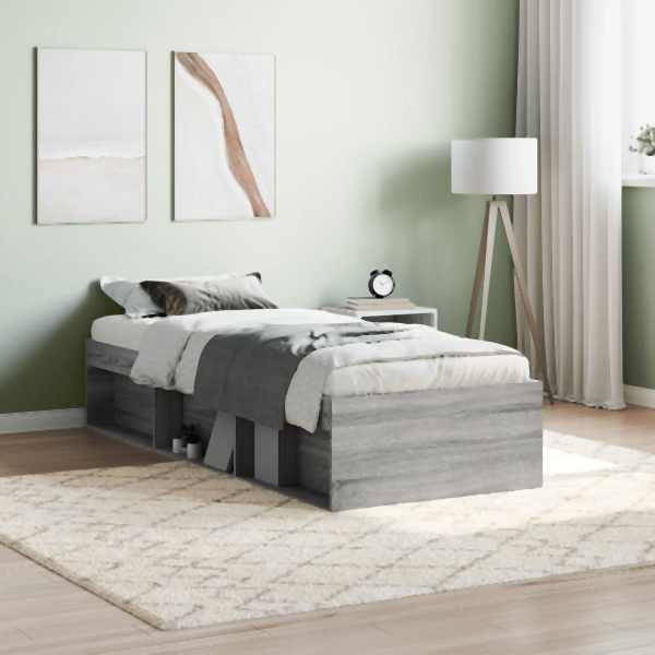 vidaXL Bettgestell Grau Sonoma 75x190 cm, 3203850, 8721012158061