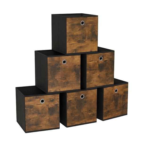 SONGMICS Aufbewahrungsbox, Tintenschwarz, 30x30x30 cm, RFB102B01