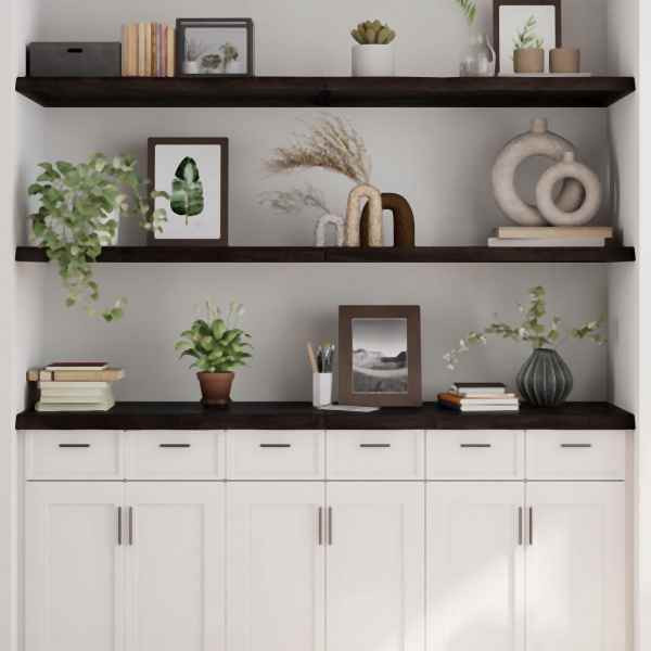 vidaXL Wandregal Dunkelbraun 160x60x(2-4)cm Massivholz Eiche Behandelt, 363834