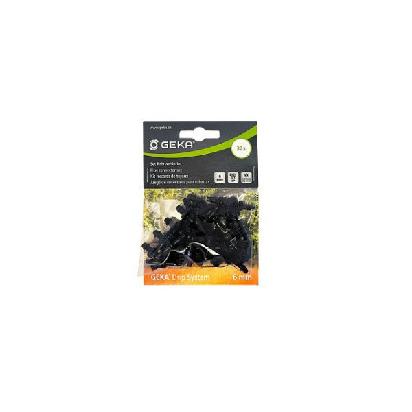 GEKA Drip Set Rohrverbinder 6 mm, 32x, Karte, VE: 6 Stück, 17.0116.8