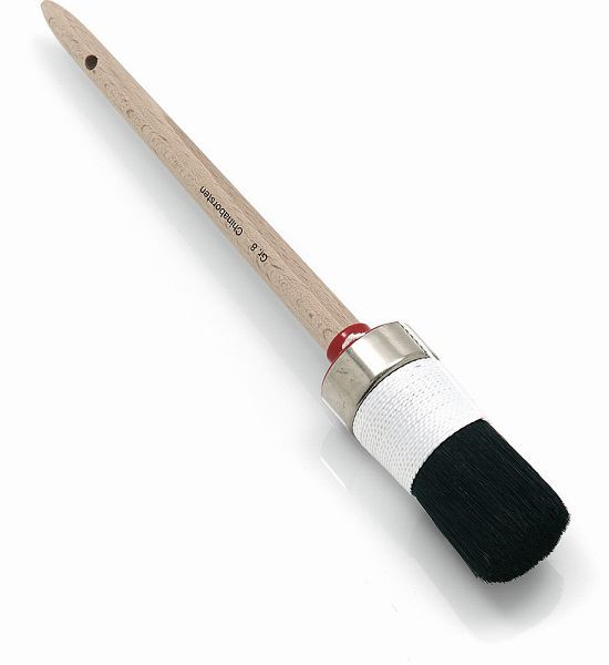 Nölle Maler-Ringpinsel, schwarze Borstenmischung Größe 04, Borstenlänge 75 mm, Fadenvorband einfach, lang, VE: 12 Stück, 52304