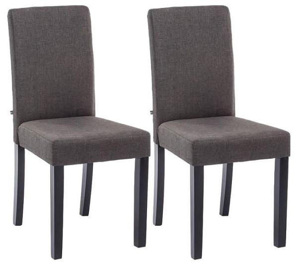 CLP 2er Set Esszimmerstuhl Ina Stoff schwarz, dunkelgrau, 182257856