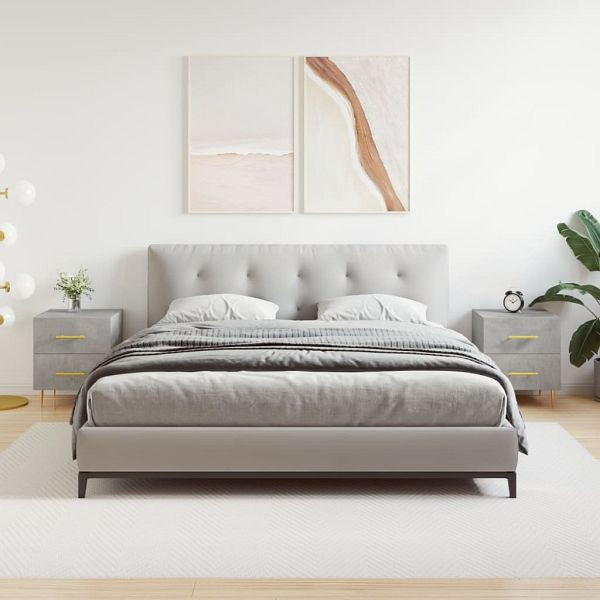 vidaXL Nachttische 2 Stück Betongrau 40x35x47,5 cm Holzwerkstoff, 827285