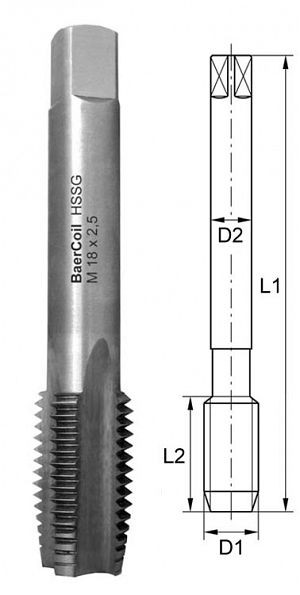 BaerCoil Einschnittgewindebohrer M 5 x 0,8, B3008-1